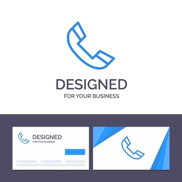 Modèle de carte de visite créative et logo Appel, téléphone, sonnerie, télécommande — Image vectorielle