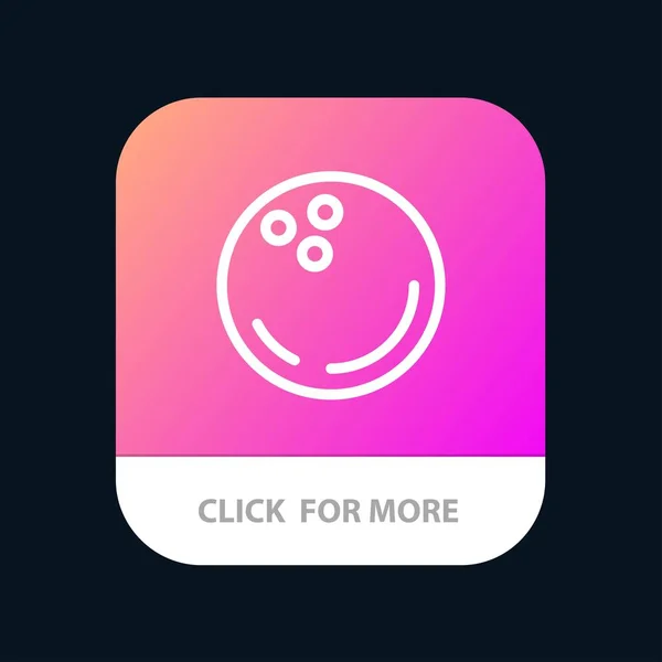 Мяч, боулинг, спорт, Strike Mobile App Button. Android и IOS — стоковый вектор