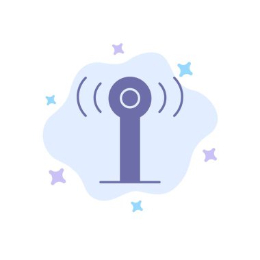 Soyut Bulut Arka Planda Hizmet, Sinyal, Wifi Mavi Simgesi