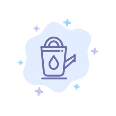 Banyo, Banyo, Duş, Soyut Bulut Backgr Üzerinde Su Mavisi Simgesi