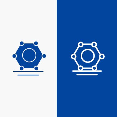 Dijital, Ağ, Süper Bağlı Satır ve Glyph Katı simgesi Mavi