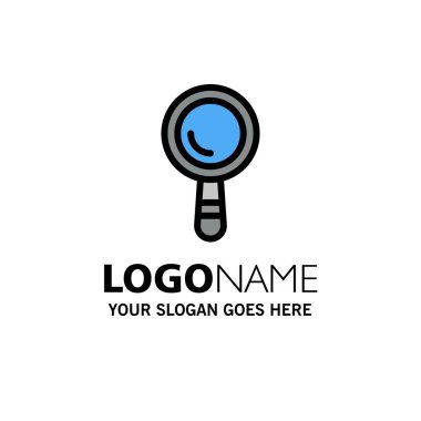 Arama, İnşaat, Bina İş Logo Şablonu. Düz Colo