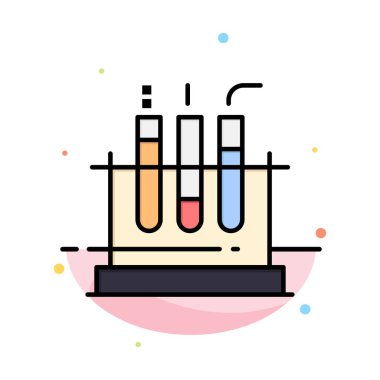 Tüp, Test, Laboratuvar, Tıbbi Soyut Düz Renk Simgesi Şablonu