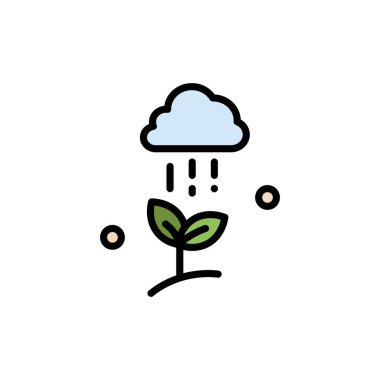 Bulut Yağmur, Bulut, Doğa, Bahar, Yağmur Düz Renk Simgesi. Vektör