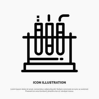 Tüp, Test, Laboratuvar, Tıbbi Vektör Hattı Simgesi