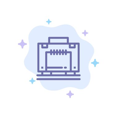 Otel, Çanta, Bavul, Soyut Bulut Backgr Üzerinde Bagaj Mavi Simge