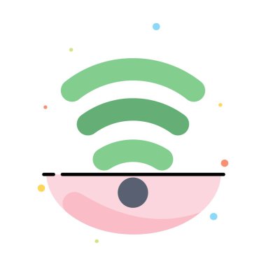 Wifi, Hizmetler, Sinyal Soyut Düz Renk Simgesi Şablonu