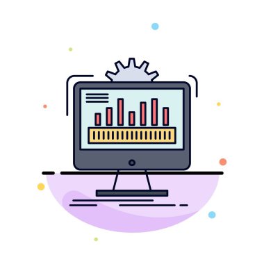 pano, yönetici, monitör, izleme, işleme Düz Renk Simge Vektör