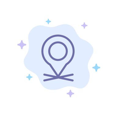 Konum, Harita, İşaretçi, Soyut Bulut Backgrou'da Mavi Simgeyi İkile