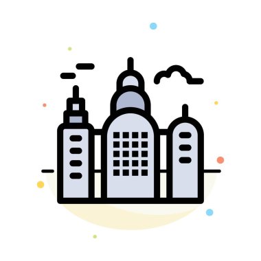 Bina, Ev, Kanada Soyut Düz Renk Simgesi Şablonu