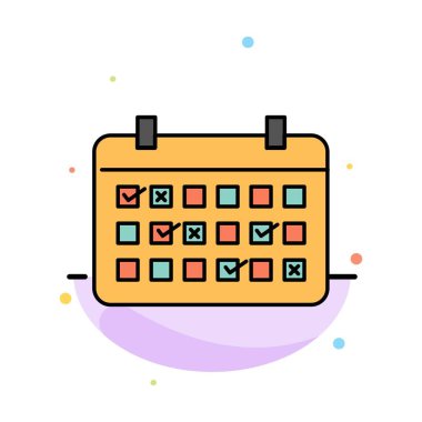 Takvim, Tarih, Ay, Yıl, Zaman Soyut Düz Renk Simgesi Templ