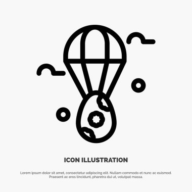 Yumurta, Kulak, Balon, Paskalya Hattı Simge Vektör