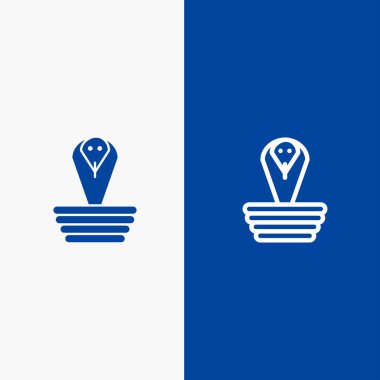 Hayvan, Kobra, Hindistan, King Line ve Glyph Solid simgesi Mavi afiş