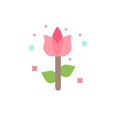 Dekorasyon, Paskalya, Çiçek, Bitki Düz Renk Simgesi. Vektör simgesi 