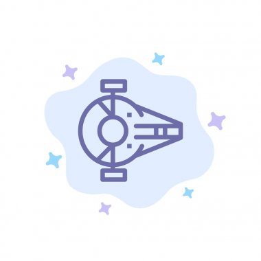 Cruiser, Fighter, Interceptor, gemi, uzay aracı mavi Icon ABS üzerinde