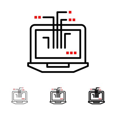 Bilgisayar, Ağ, Dizüstü Bilgisayar, Donanım Kalın ve ince siyah çizgi ico