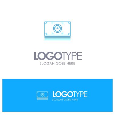 Para, Paket, Nakit, Dolar Mavi anahat Logo etiketi için yer ile