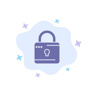 Kilit, Bilgisayar, Kilitli, Soyut Bulut Ba Güvenlik Mavi Simge