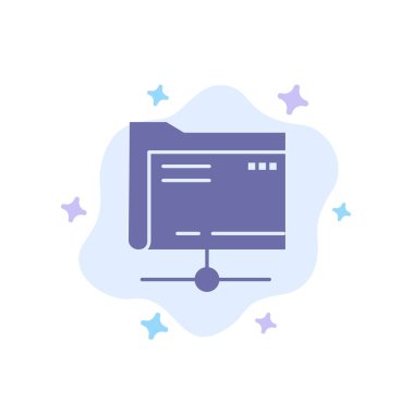 Klasör, Veri, Sunucu, Soyut Bulut Backgr'de Depolama Mavi Simgesi