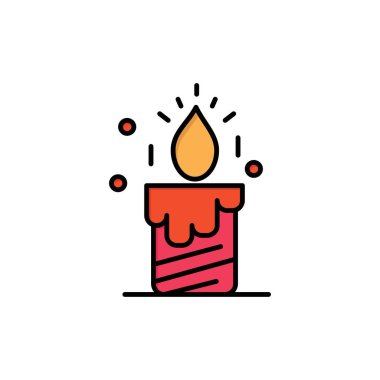 Mum, ışık, düğün, aşk düz renk simgesi. Vektör simgesi banne