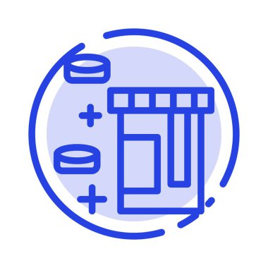 Tablet, Şişe, Sağlık Mavi Noktalı Çizgi Simgesi