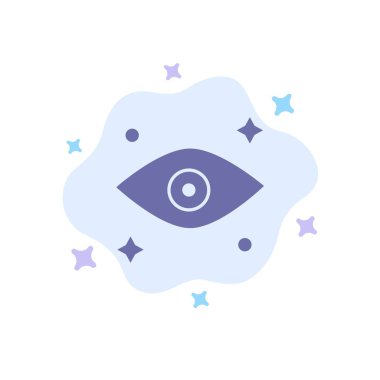 Göz, Göz, Soyut Bulut Arka Planda Mavi Simge İzleme