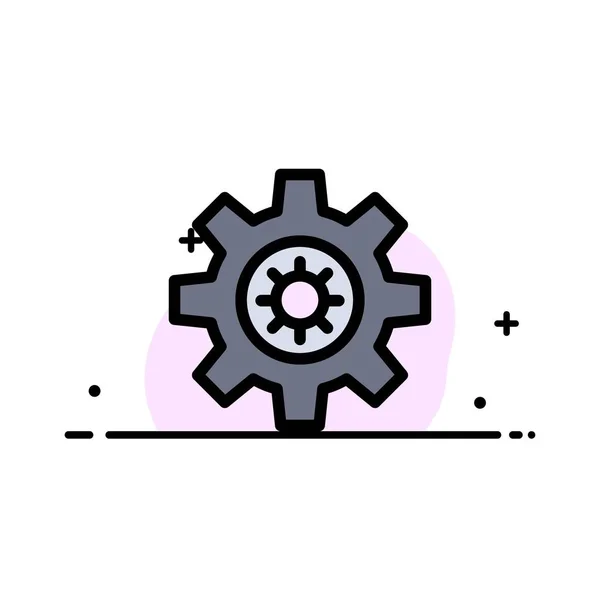 Ingranaggio, impostazione, motivazione Business Flat Line Icona riempita vettoriale — Vettoriale Stock