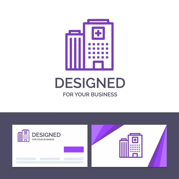 Creative visitkort och logo mall sjukhus, medicinsk, Buil — Stock vektor