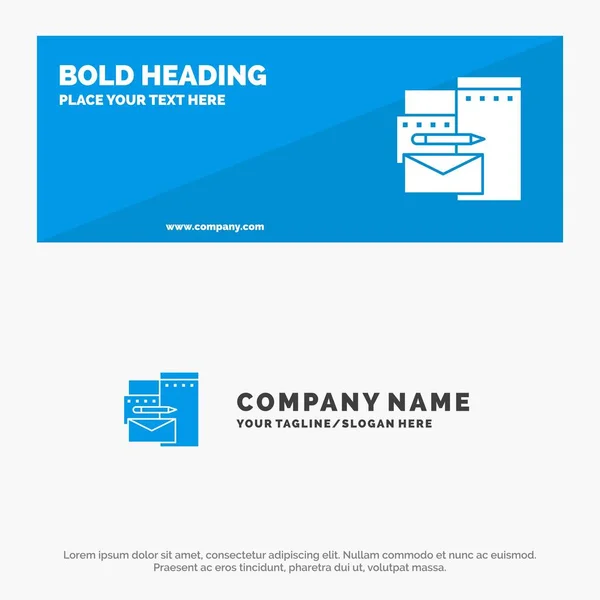 Publicidade, Branding, Identidade, Corporate SOlid Icon Website Ba — Vetor de Stock