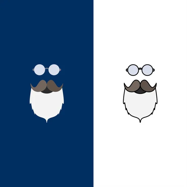 Moustache, Hipster, movember, barbu, hommes Flat Color Icon Vector — Image vectorielle