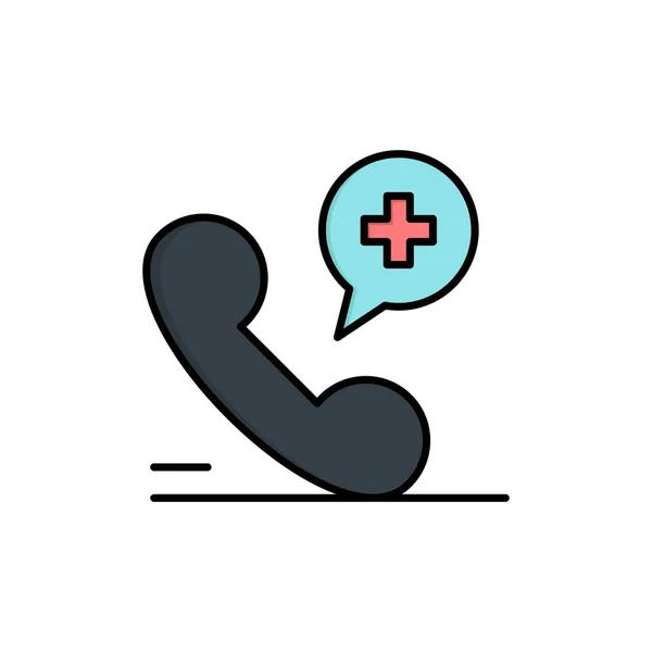 Mobile, Téléphone, Médical, Hôpital Icône de couleur plate. Icône vectorielle b — Image vectorielle
