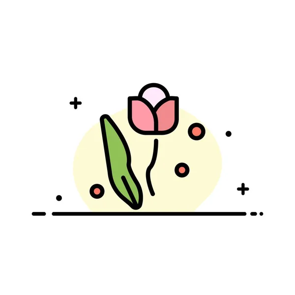 Flore, Floral, Fleur, Nature, Rose Business Flat Line Filled I — Image vectorielle