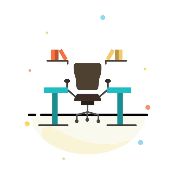Bord, Business, stol, dator, skrivbord, kontor, arbetsplats Abstra — Stock vektor