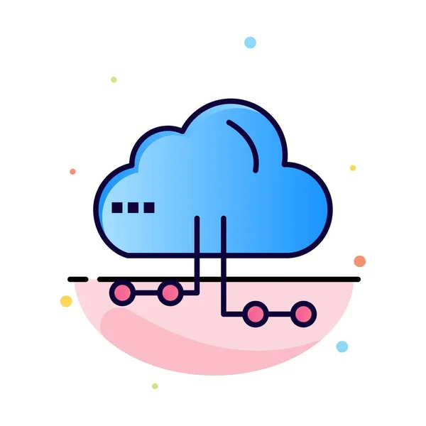 Cloud, Share, Computing, Network Abstract Flat Color Icon Templa — Stock Vector