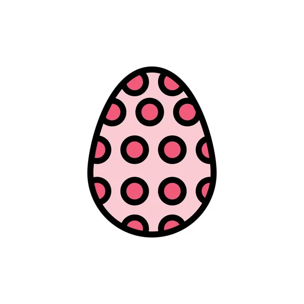 Décoration, Pâques, Oeuf de Pâques, Oeuf Icône de couleur plate. Vecteur ico — Image vectorielle