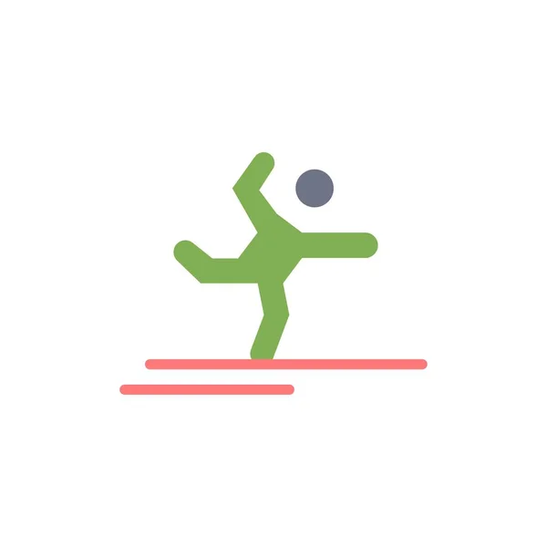 Atleta, Ginástica, Realização, Alongamento Flat Color Icon. Ve — Vetor de Stock