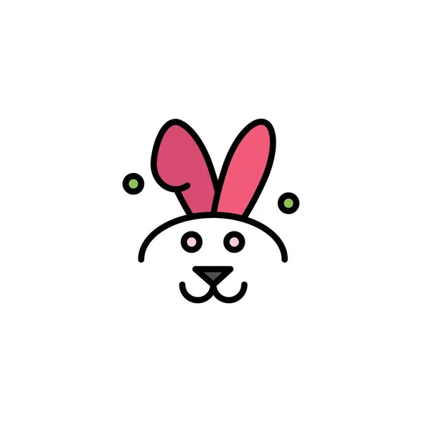 Bunny, Pasen, konijn Business logo sjabloon. Platte kleur — Stockvector