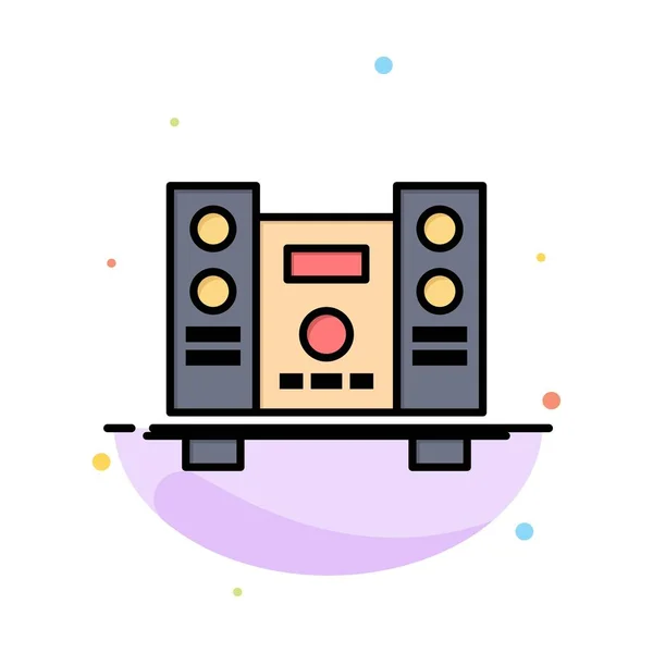 Woofer, Loud, Speaker, Music Abstraat Flat Color Icon Template — стоковый вектор