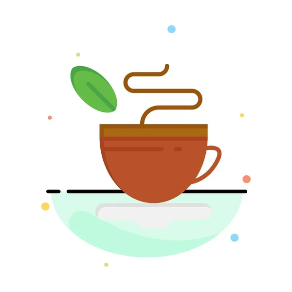 Tè, tazza, caldo, caffè modello logo aziendale. Colore piatto — Vettoriale Stock