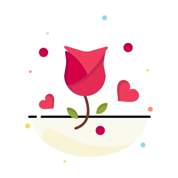 Rose, λουλούδι, αγάπη, πρόταση, υπόδειγμα επιχειρηματικού λογότυπου του Αγίου Βαλεντίνου. F — Διανυσματικό Αρχείο