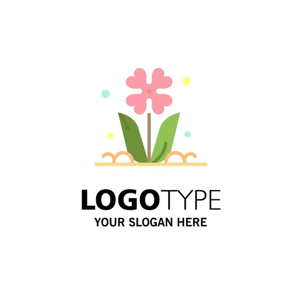 Flora, blommig, blomma, natur, Rose Business logo mall. Platt — Stock vektor