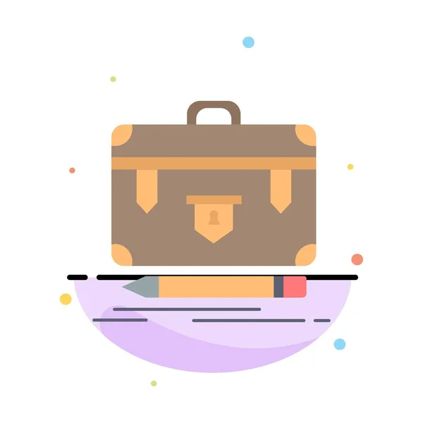 Briefcase, business, financial, management, portfolio Flat Color — Stock Vector