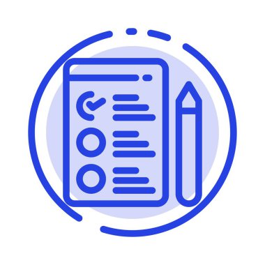 Cv, İş, İş Arama Mavi Noktalı Çizgi Simgesi