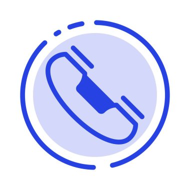 Arama, İletişim, Telefon, Telefon, Zil Mavi Noktalı Hat Simgesi