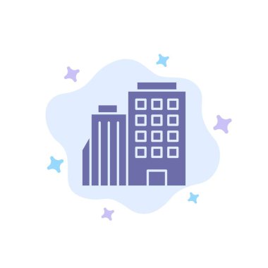 Otel, Kaynama, Ev, Soyut Bulut Backgroun Şehir Mavi Simge