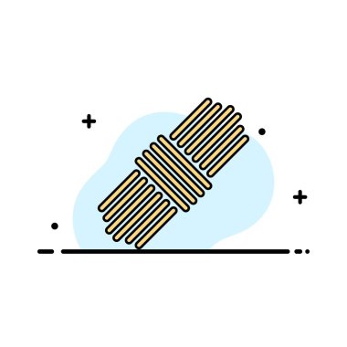 Halat, Paket, Set İş Logo Şablonu. Düz Renk