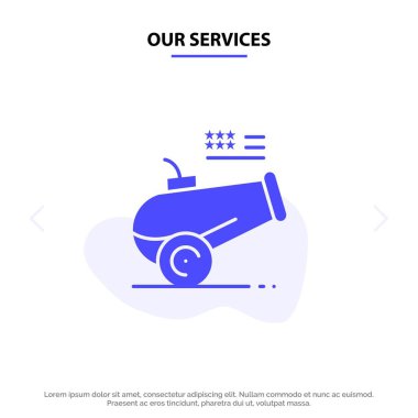 Hizmetlerimiz Büyük Silah, Top, Obüs, Harç Katı Glyph Simgesi 