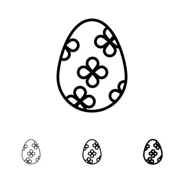 Dekorasyon, Paskalya, Paskalya Yumurtası, Yumurta Kalın ve ince siyah çizgi ico