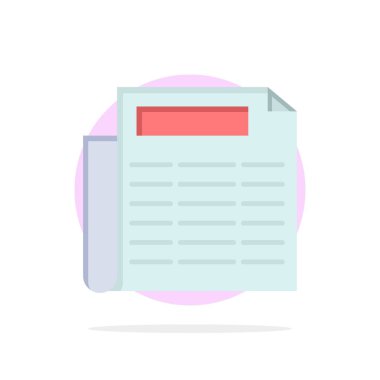 Haber, Kağıt, Belge Soyut Daire Arka Plan Düz renk Simgesi