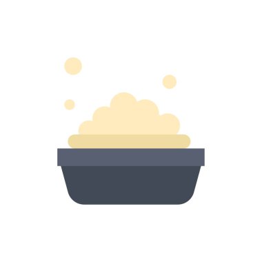 kase, temizlik, düz renk simgesi yıkama. Vektör simgesi afiş Tem